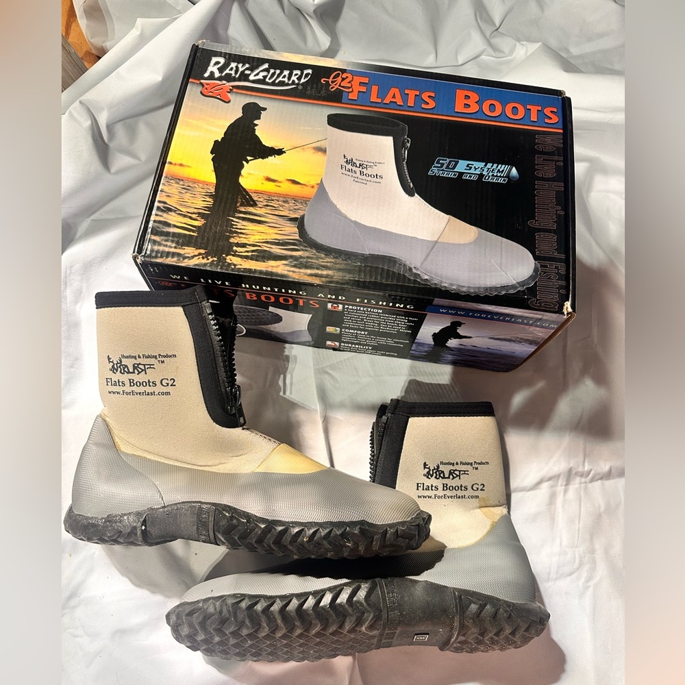 ForEverlast Lightweight Neoprene Rubber Fishing Boots. Water Resistant Size 8